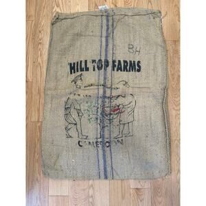 Jute Burlap Coffee Bag Sack Hilltop Farms Organic Cameroon JL